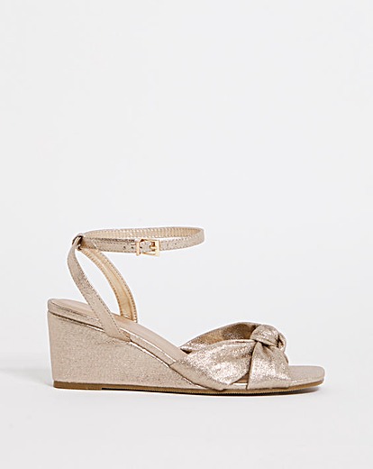 Joanna Hope Knotted Vamp Wedge Sandal E Fit