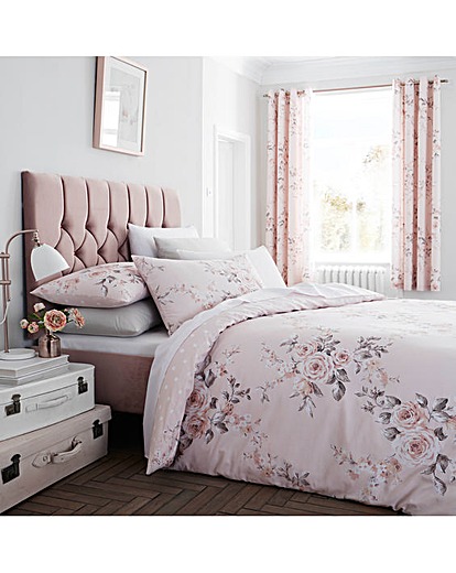 Catherine Lansfield Canterbury Blush Cotton Blend Duvet Cover Set