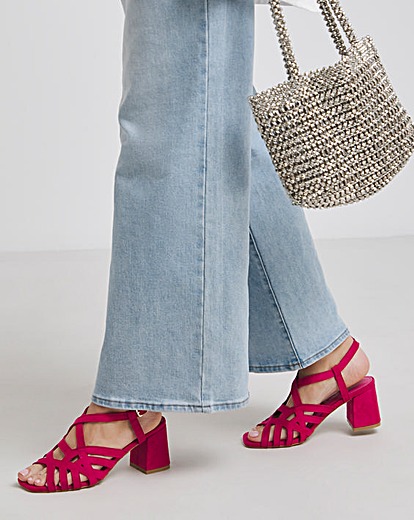 Calm Multi Strap Block Heel Sandals Extra Wide EEE Fit