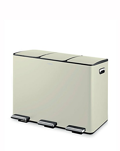 Tower 45L Cream Recycling Pedal Bin