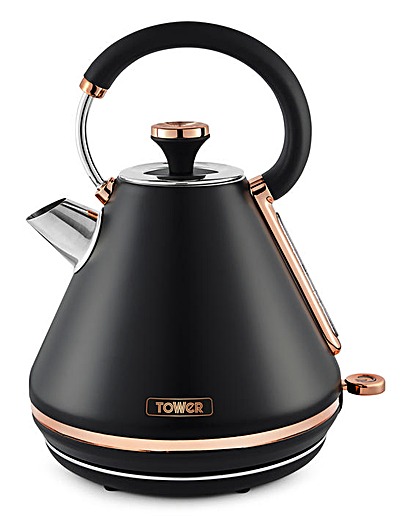 Tower Cavaletto 3kW 1.7Litre Pyramid Black and Rose Gold Kettle