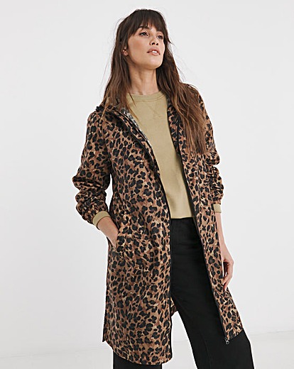 Longline Leopard Printed Pac A Mac