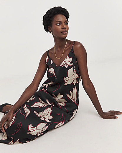 Printed Cami Midi Dress