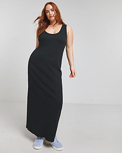 Charcoal Ruffle Maxi Cami Dress With Slip | Simply Be