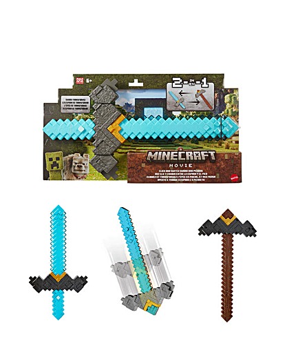 Minecraft Click And Switch Sword And Pickaxe Role-Play 2-In-1 Toy