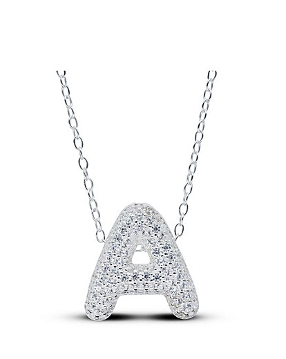 Sterling Silver 15mm Initial Necklace
