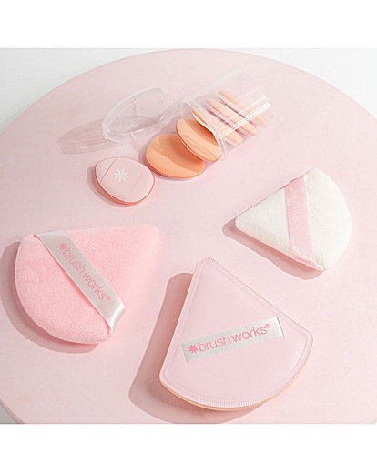 Brushworks Puff It Pretty Large Makeup Puff & Sponge Set