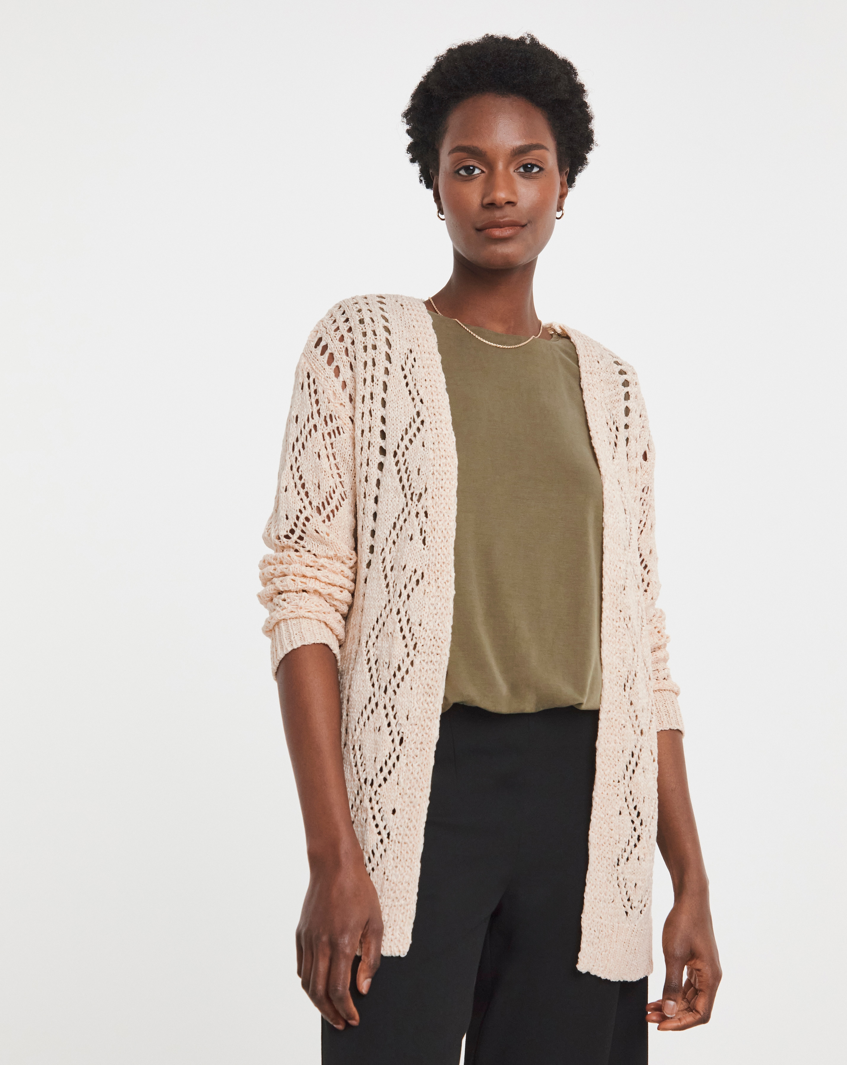 Ivory Tie Front Crochet Cardigan | Ambrose Wilson