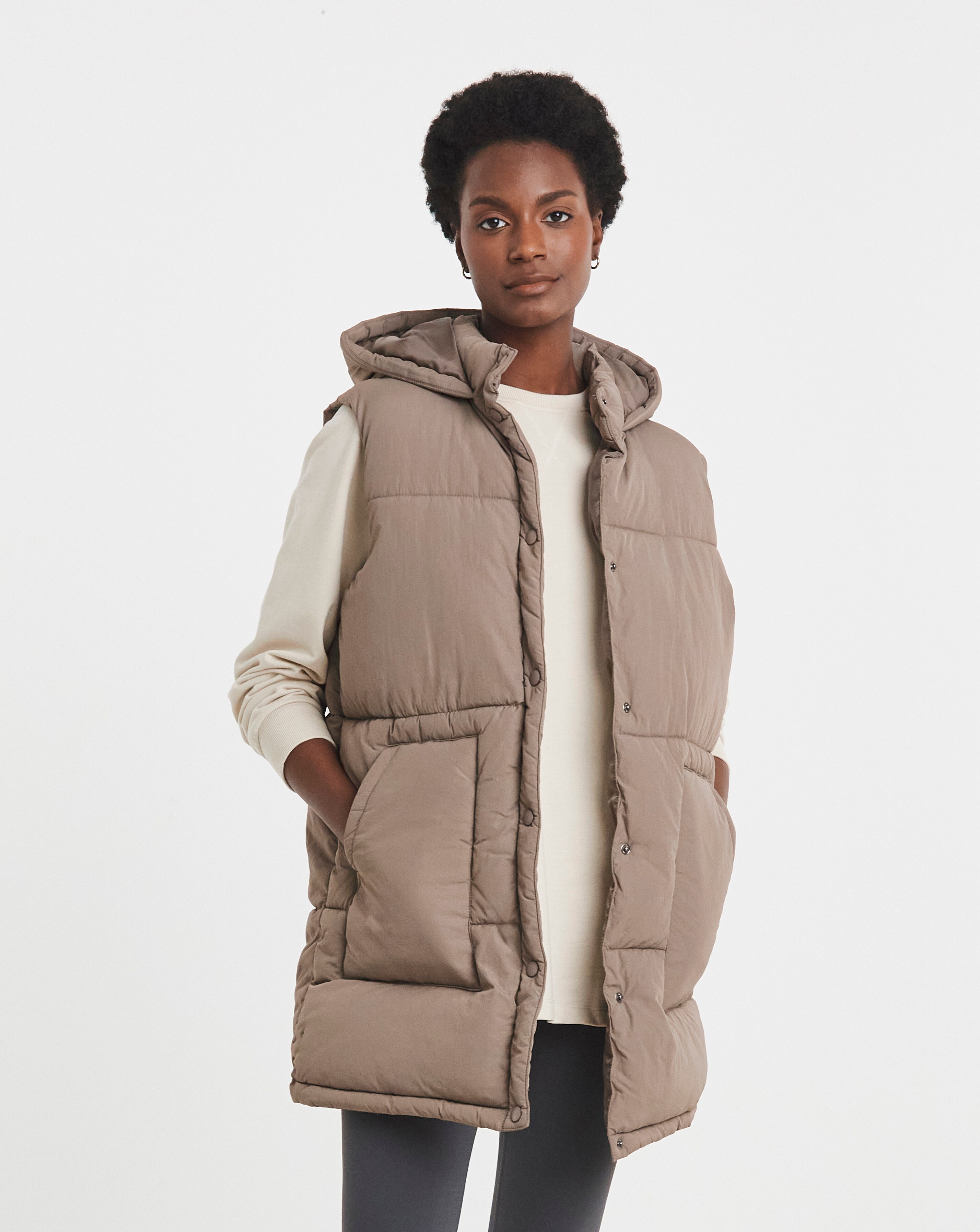 Denim Tie Front Quilted Gilet | Ambrose Wilson