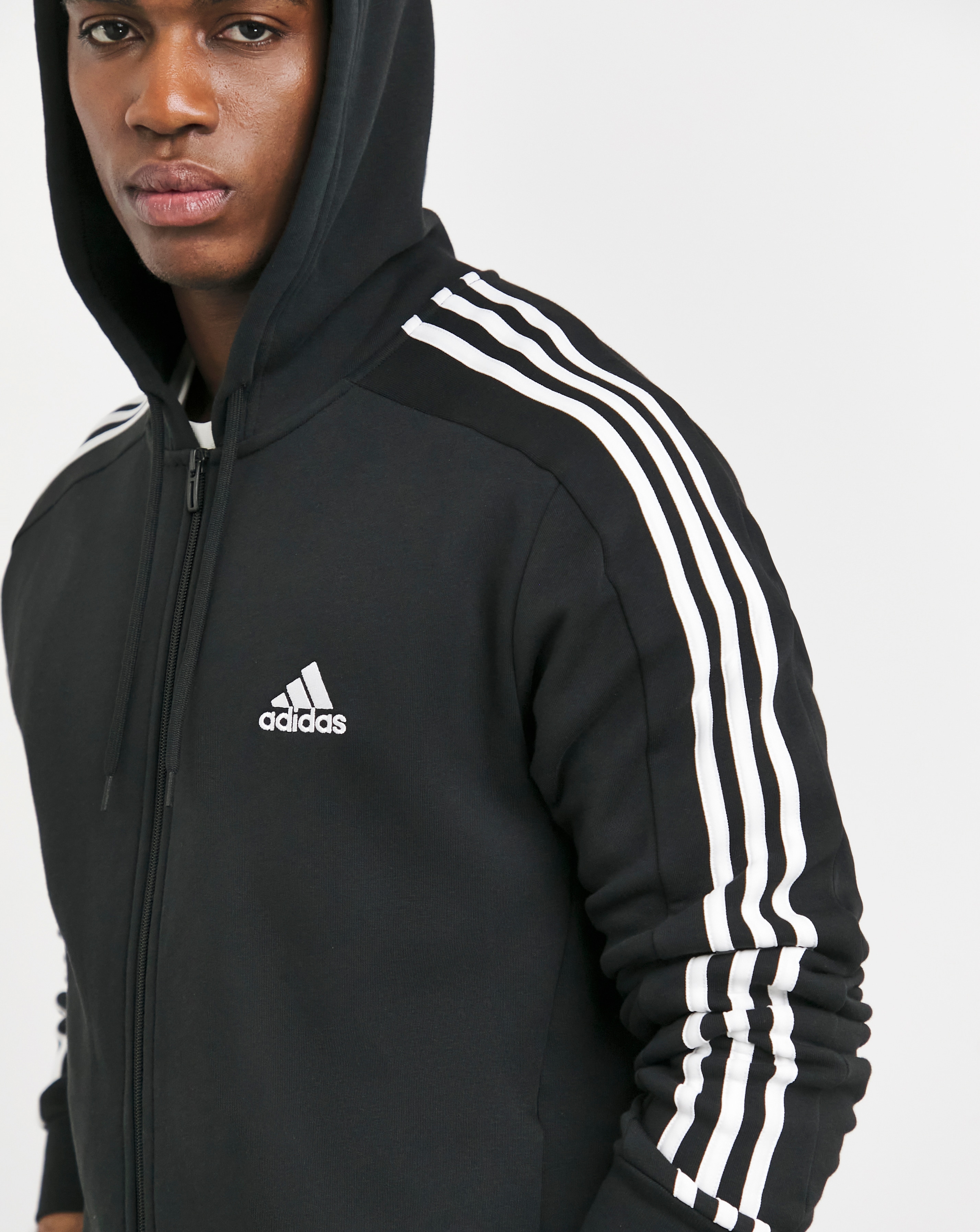 adidas 3 Stripes Full Zip Hoodie | Premier Man