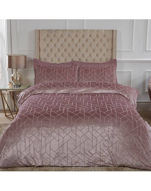 Geo Velvet Blush Duvet Cover Set Simply Be - Blush Crushed Velvet Single Bedding Geo Velvet Blush Duvet Cover Set Simply Be - Blush Crushed Velvet Single Bedding