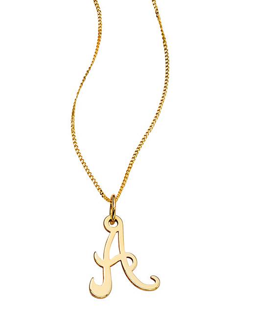 9 Carat Gold Initial Necklace - 16inch | Ambrose Wilson