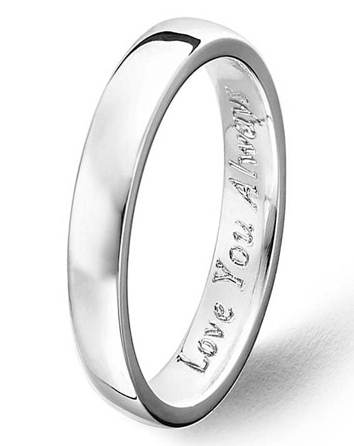 Argentium Silver 3mm Plain Wedding Band Fashion World Argentium Silver 3mm Plain Cushion Court Wedding Band