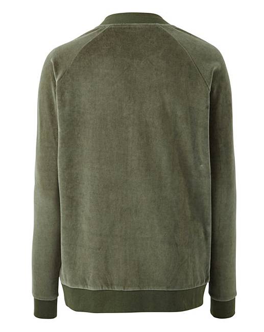 Velour Bomber Jacket Simply Be