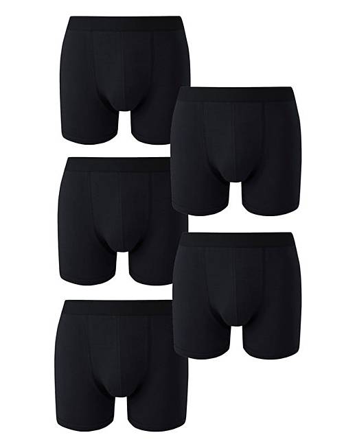 5 Pack Hipster Shorts Black | J D Williams
