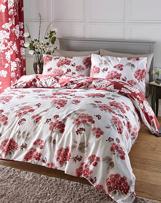 Catherine Cotton Red Duvet Cover Set
