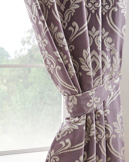 Baroque Jacquard Mauve Lined Curtains J D Williams