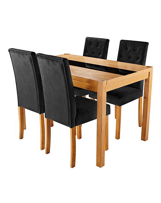 Oakham Glass Panel Table 4 Grace Chairs Simply Be