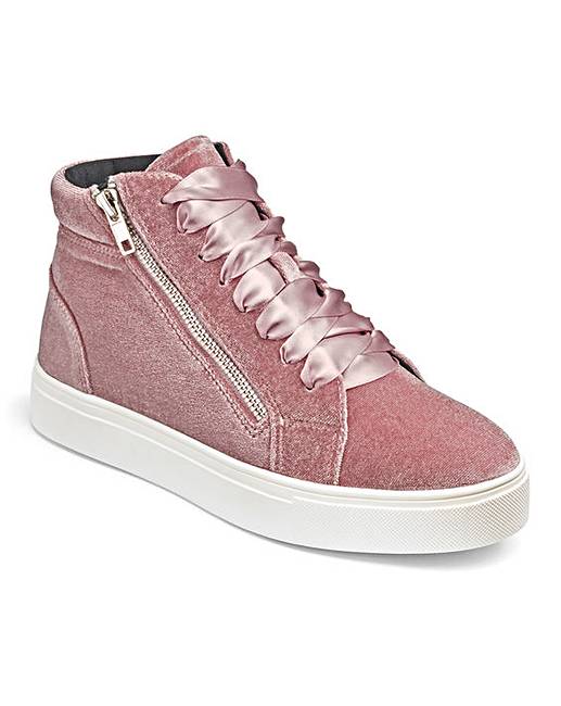 Rosa Velvet Hi Tops EEE Fit | Simply Be