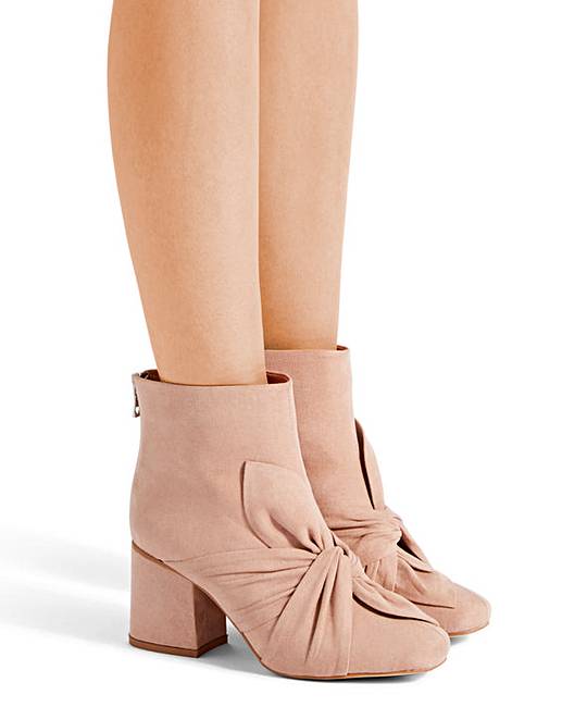 Leia Bow Detail Boots Wide Fit | Simply Be