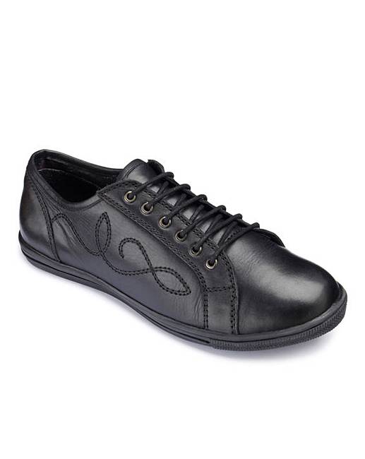 Girls Lace Up School Shoes Wide Fit 