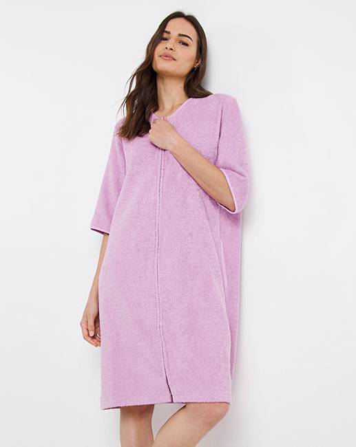 pretty secrets towelling zip gown