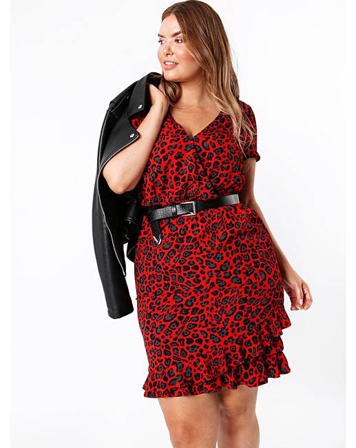 Red Leopard Print Dress