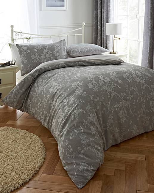 Sophia Jacquard Grey Duvet Cover Set Marisota