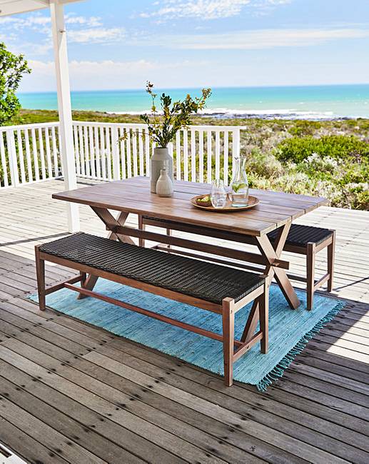 Odell Table And Bench Dining Set Fashion World Odell Table And Bench Dining Set