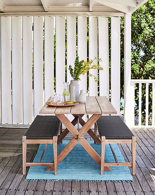 Odell Table And Bench Dining Set Fashion World Odell Table And Bench Dining Set