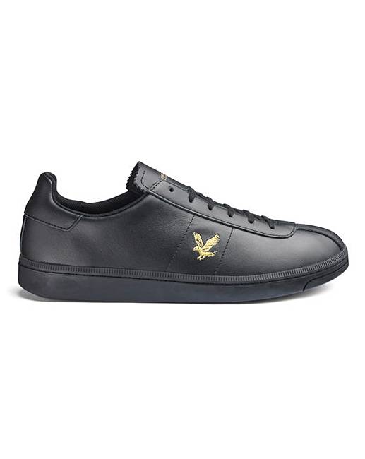 lyle and scott black leather trainers