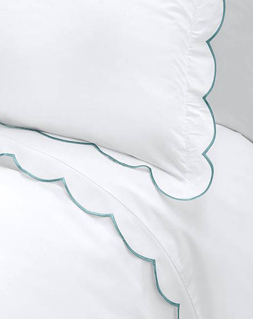 Embroidered Scalloped Trim Duvet Cover Ambrose Wilson