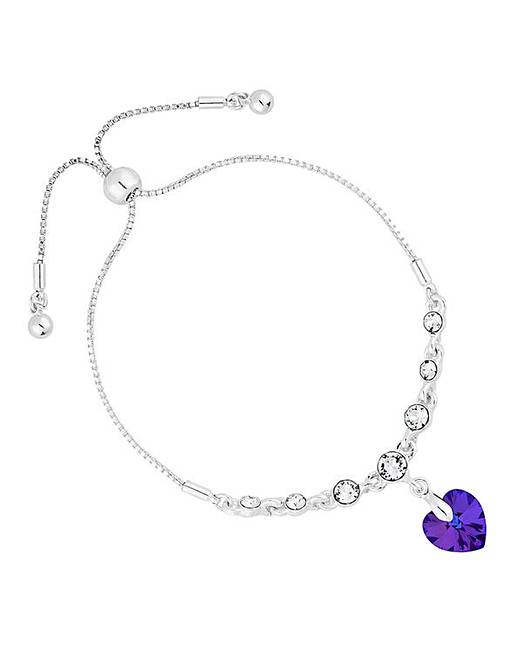 Jon Richard Swarovski Heart Bracelet J D Williams Silver Heart Toggle Bracelet Embellished With Swarovski Crystals