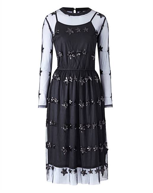 Sequin Star Midi Dress | Simply Be