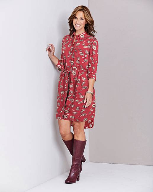  Rust  Floral Long Sleeve Shirt  Dress  Ambrose Wilson