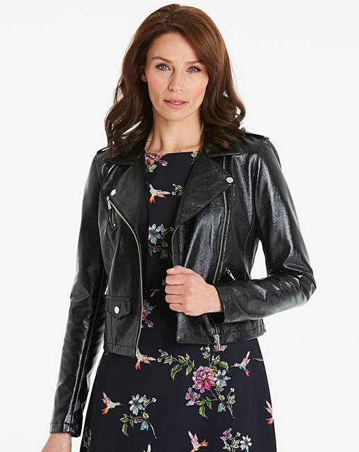 Oasis Curve Faux Leather Biker Jacket J D Williams