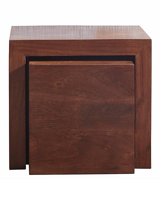 Java Solid Acacia Wood Nest Of Tables J D Williams