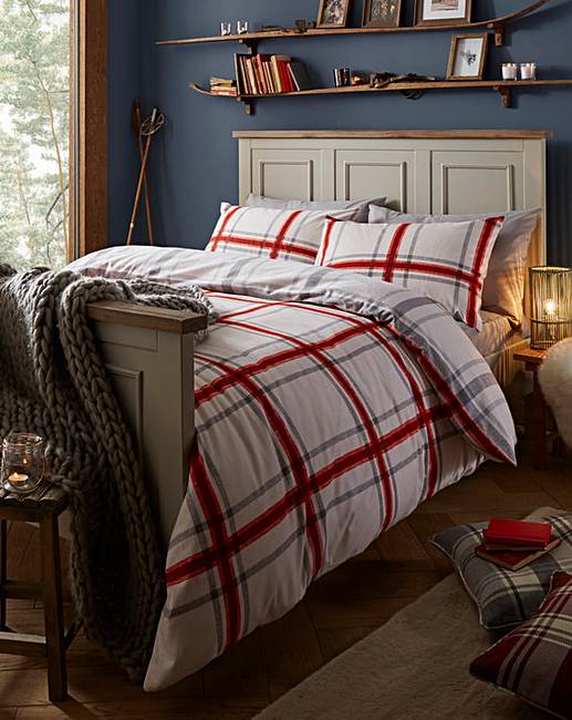 Brushed Cotton Red Duvet Cover Set House Of Bath