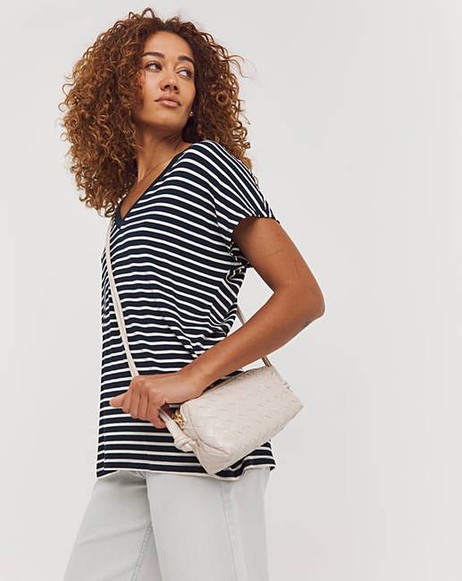 StripeV-NeckT-Shirt