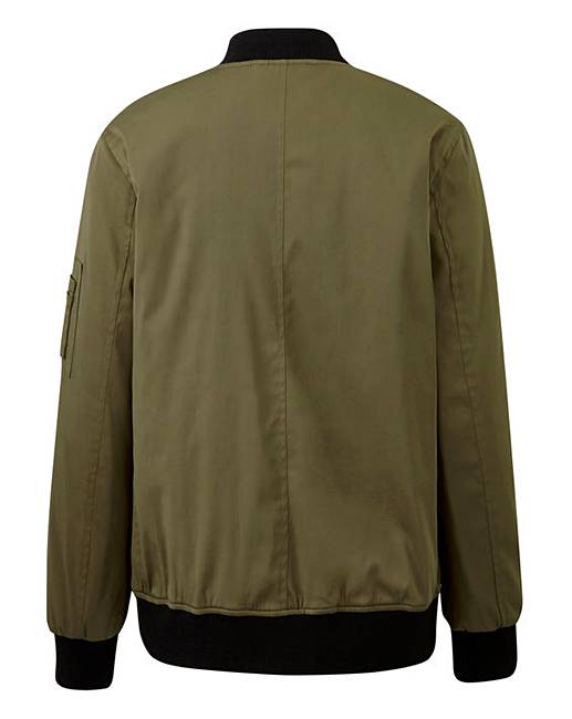 Khaki Padded Bomber Jacket Simply Be