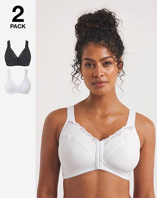 2PackWht/BlkSarahFrontFasteningBras