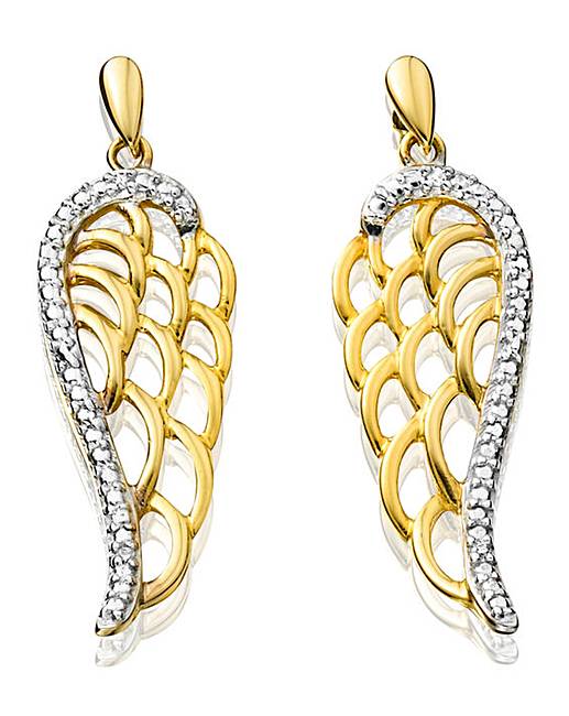 9 Carat Gold Angel Wing Earrings 9 Carat Gold Angel Wing Earrings