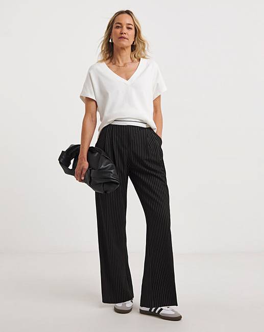 TurnoverWaistbandPinstripeTrousers