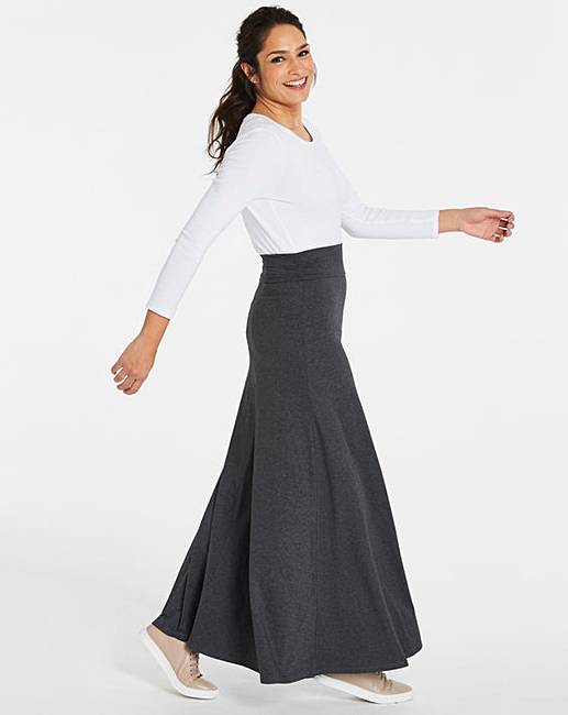 grey jersey maxi skirt