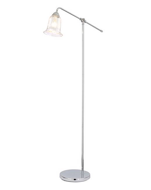 Chelsea Chrome Floor Lamp With Cut Shade Simply Be Chelsea Chrome Floor Lamp With Cut Glass Shade
