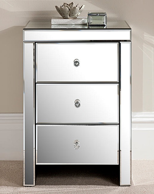 Mirrored 3 Drawer Bedside Table Design Ideas Florence Mirrored 3 Drawer Bedside Table J D Williams