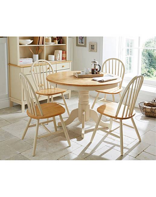 Hove Circular Dining Table And 4 Chairs J D Williams Hove Farmhouse Style Circular Dining Table With 4 Chairs
