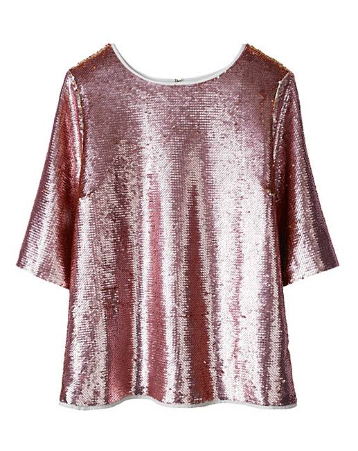 Two-Way Sequinned Shell Top | Simply Be