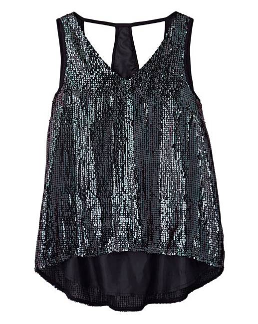 Sequin Vest Top Simply Be