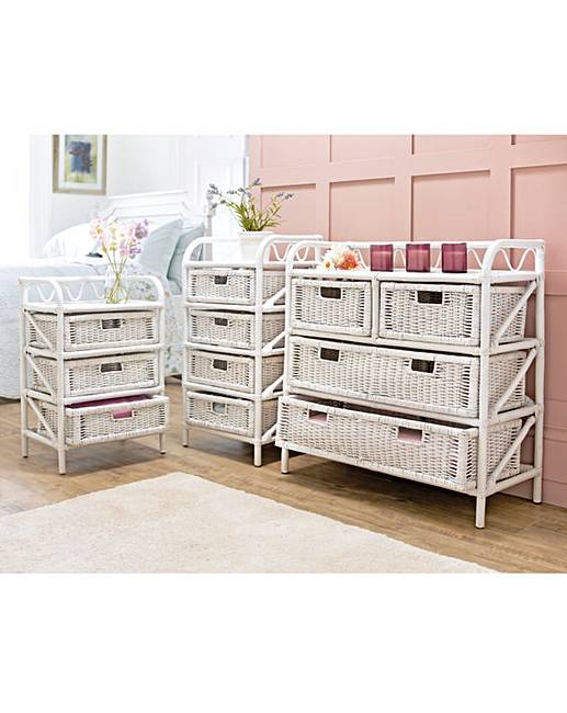 White Wicker Drawer Units 3 Drawer House of Bath